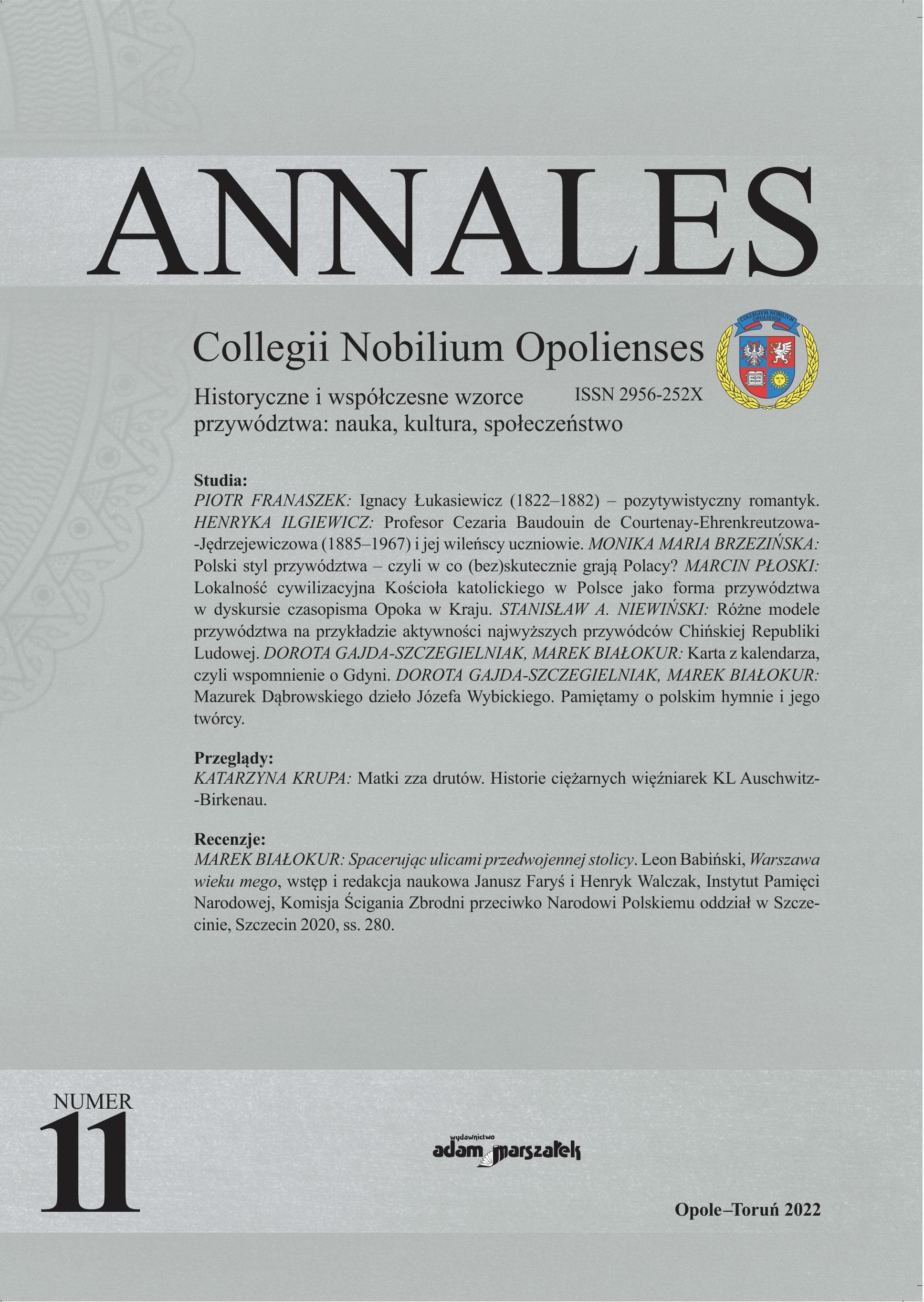 					Pokaż  Nr 11 (2022): Annales Collegii Nobilium Opolienses
				